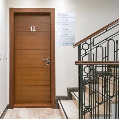 China Contemporary Hospitality Fireproor Door Windproof Stain White Oak Veneered U/L Listed 45 Min Fire Rated Door for sale