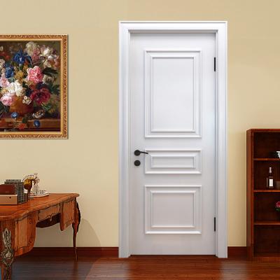 China Modern Design 3 Panel Traditional White Wood High Molding Interior Craftsman Doors Door For House for sale