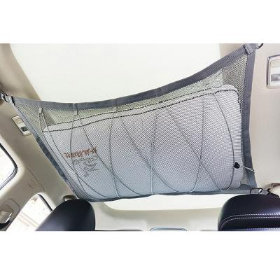 China Easy Install Foldable Rack Car Interior Cargo Net Pocket Vehicle Supplies Mesh Storage Bag Car Accessories Organizer Car Storage Bag for sale