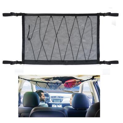 China Easy Install Custom Universal With Buckle Ceiling Cargo Net Car Roof Mesh Storage Bag Interior Accessories Adjustable Car Storage Organizer for sale