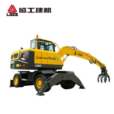 China LG95F 1000KG Capacity Wheel Excavator Wood Grab Wood Handling Equipment for sale