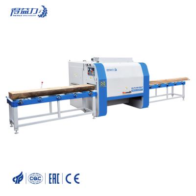 China DEALE Horizontal Efficient Block Multi Ripping Saw Woodworking Square Timber Block Plank Multiple Blade Saw Machinery for sale