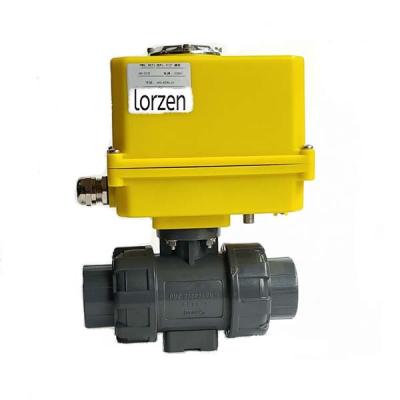 China General plastic low pressureElectric ball valve for sale