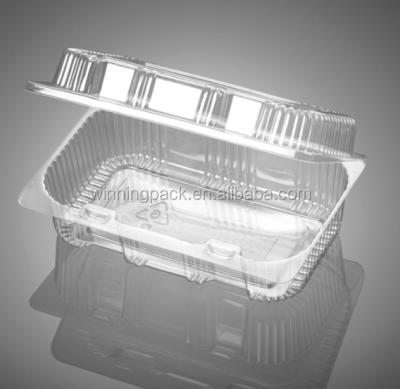 China Plastic Hinged Disposable PUNCHES Container For Bakery Cake for sale