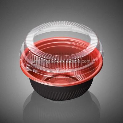 China Food Packing Plastic 22 Ounce PS/PP Disposable Hot Food Around Clear Plastic Bowl for sale