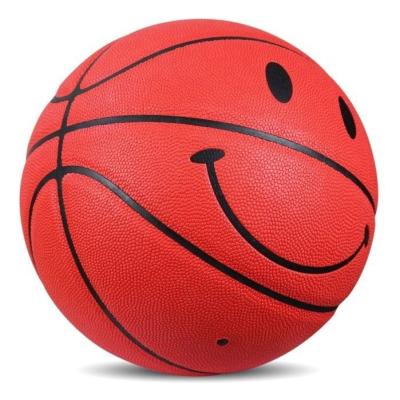 China Factory direct sales smiling ball of no. 3 PU Non-slip Basketball Color Sticker for sale