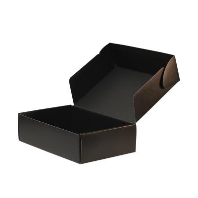 China Matte Black Mailer Shipping Box Custom Recyclable Corrugated Mailer Box Logo Printing Packaging Box for sale