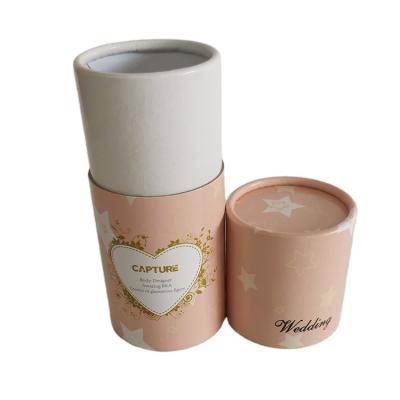 China Recycled Materials Recycled Custom Exquisite Lamination Gift Contact Box Paper Materials Tube Box Cardboard Lid Cylindrical Box for sale