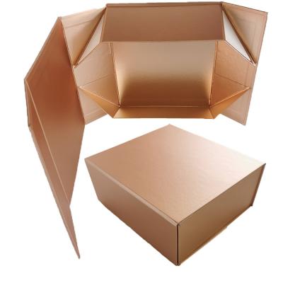 China Logo Printed Luxury Magnetic Folding Custom Aseptic Boxes Foldable Packaging Special Embossed Gift Box for sale