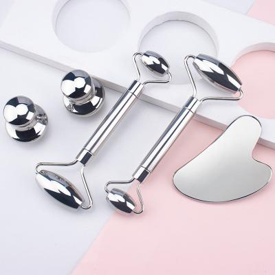 China Portable Facial Sha Massager Gua Sha Scraper Metal Therapy Massage Gua Sha Stainless Steel Skin Care Scraping Tool Kit for sale