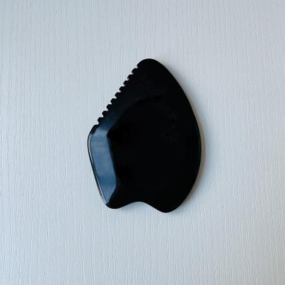 China Portable Black Bian Stone Crystal Board Jade Massager Gua Sha Massager Gua Sha Scraping Tool for sale