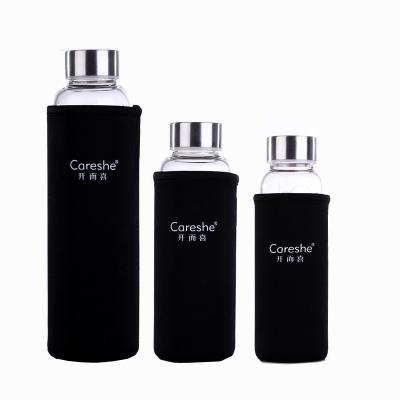 China Sustainable Fashionable Design Glass Drinking Water Bottle For Sports for sale