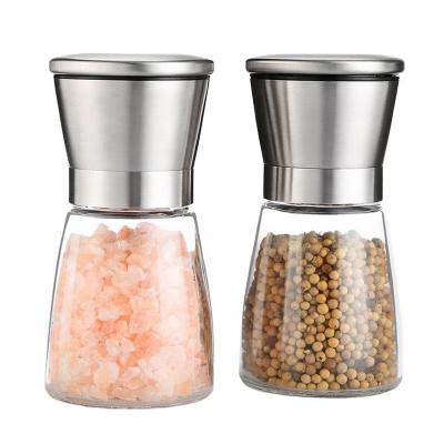 China Sustainable 6oz Glass Salt and Pepper Grinder for sale