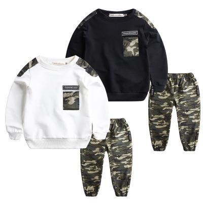 China Autumn Fashion Children's Round Neck Sweatshirts+Pants 2PC Camouflage Sets Anti-wrinkle Boy's Sets Kid's Clothing Wholesale for sale