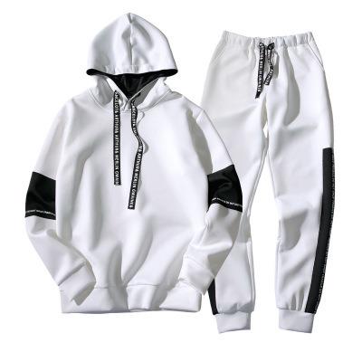 China Breathable Men Tracksuit Set Autumn Winter Hooded Sweatshirt Drawstring Men's Suit Hoodie+Pants Two Piece Set Tracksuits for sale