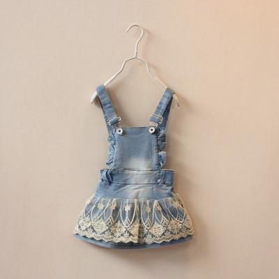 China The beautiful and soft breathable fashionable style takes the lattice lace skirt of the children's dress for sale