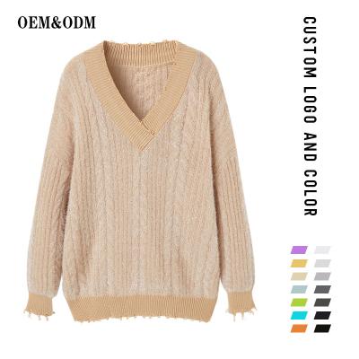 China Anti-pilling Autumn And Winter New Style OEM cardigan coat sweater loose knitting red cardigan for ladies for sale