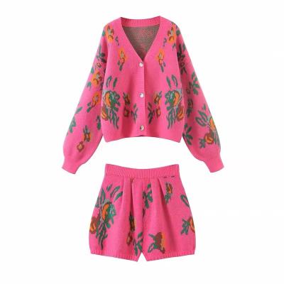 China YT Designer Breathable Cheap Style Vintage Hot Sale Long Sleeves 2 Piece Cardigan Set Women Sweater Set for sale