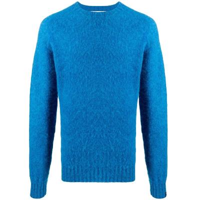 China Anti-wrinkle winter warm luxury design long sleeve fashion crew neck men pullover heavy knitted pure sweater for sale