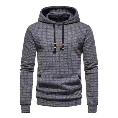 China Good quality men's breathable custom made 100% cotton waffle-knit lightweight cotton hoodies and sweatshirts for sale