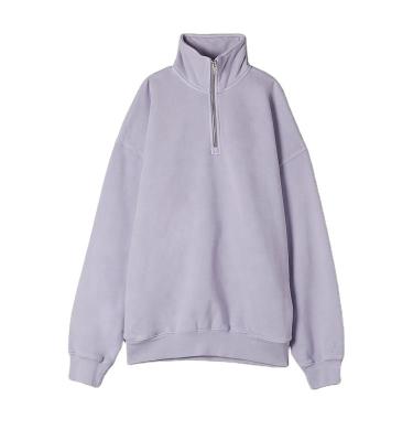 China Unisex Anti-wrinkle 1/4 Zipper Pullover With Fleece Jumper Hoodies Oversized Pullover Women Crewneck Sweatshirt for sale