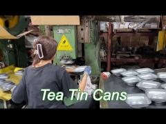 food grade tea tin cans tinplate canister airtight rectangular tea tin packaging
