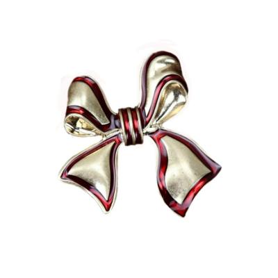 China Enamel 3D Metal Pin Customized Bow Tie Brooch Blank Enamel Badge Lapel Pin for sale