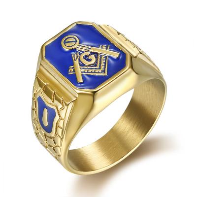 China Masonic Rings For Men Gold Plated Men's Latest Knights Templar Masonic Ring for sale