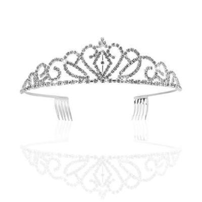 China Exquisite Comb Pin Wedding Bridal Birthday Tiara Crown Headband Tiaras Gorgeous Pretty Rhinestone Tiara for sale