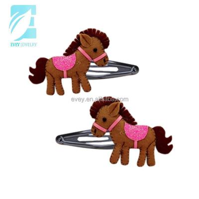 China Hair clip felt brown horse hair clip for kids for sale