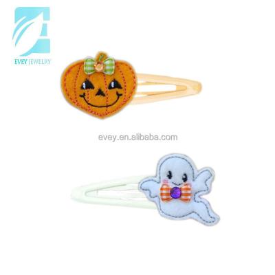 China Hair Clip Pumpkin and Ghost Felt Halloween Hair Clips for sale