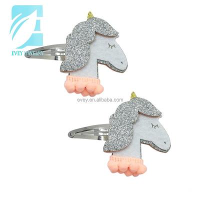 China Hair Clip Felt Hair Accessories Set Animals Ribbon Unicorn Hair Clips for sale