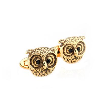 China Mens Cufflinks Suits Antique Owl Shape Gold Cufflinks for sale