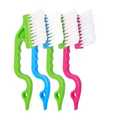 China 4 Pieces Durable Plastic Handheld Window And Door Sliding Track Cleaning Brushes For Household Kitchen for sale