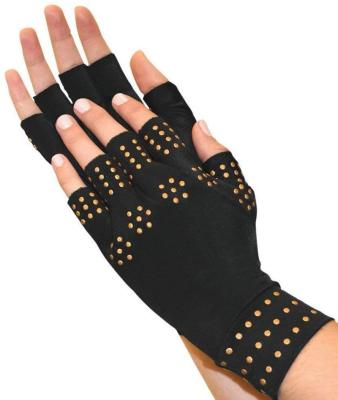 China Fingerless Arthritis Therapy Compression Magnetic Anti-Arthritis Health Therapy Gloves Copper Infused Arthritis Gloves Increases Blood Flow for sale