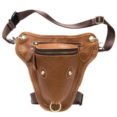 China Travel High Quality Leather Waist Belt Riding Men Drop Waist Waterproof O Motorcycle Leg Hip Bag for sale