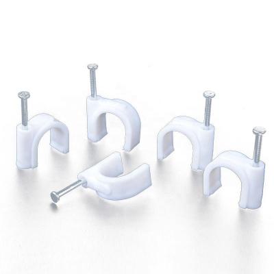 China High Quality Electric Nail Clip Circle Accessories Wall Nail Plastic Cable Clamps for sale