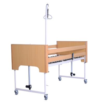 China Bed electric home care electric control power homecare bed with 4 anti-sliding wooden cranks for sale