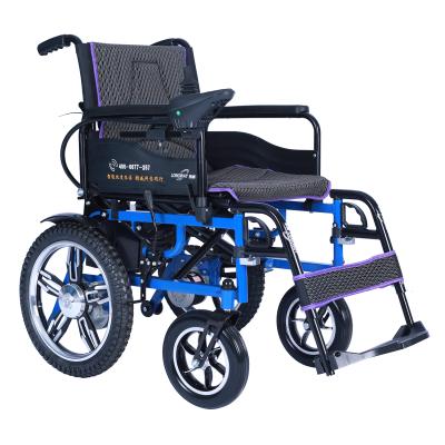 China Health Care Devic Cheap Price Power Foldable Lightweight Electric Wheelchair With Alu Wheels For Disabled for sale