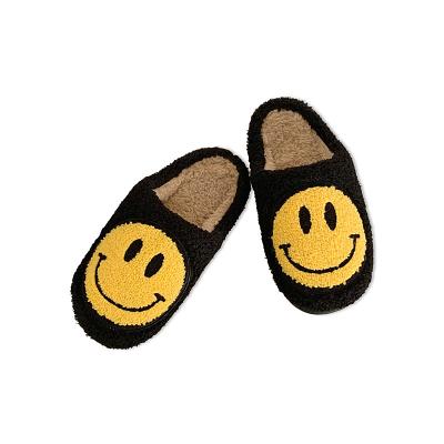 China Fashion Trend Pattern Smiley House Slipper Large Size Cute Winter Ladies Indoor Flat Warm Slippers For Women for sale