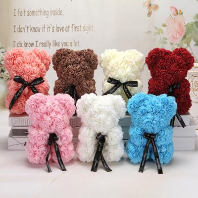 China Rose Teddy Bear Gifts Eco-Friendly For Women Girlfriend Birthday Gifts Flower Teddy Bear Valentines Gifts for sale