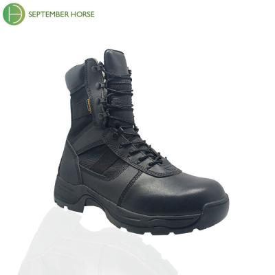 China Full Leather High Grain Waterproof Army Leather Tactical Military Boots Full Ankle Boots With Zipper for sale