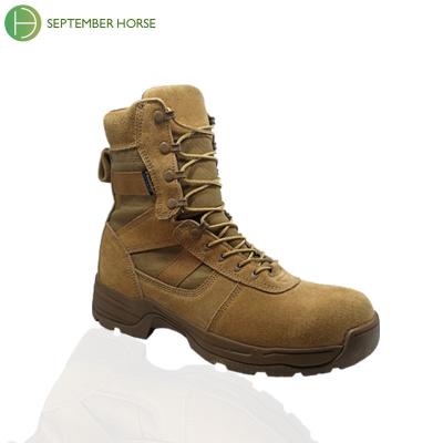 China Wholesale Men's Suede Leather Toe Waterproof Genuine Leather Military Protective Lace-up Army Boots for sale