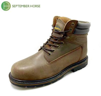 China Genuine Leather Toe Suqash Pierce Resistant Working Boots Steel Toe Safety Shoes for sale