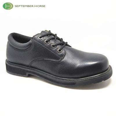 China Anti-Static Anti-Slip Men Official Genuine Leather Black Work Shoes for sale