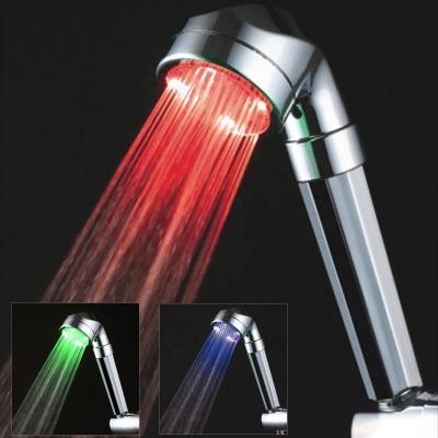 China Without Switch Bathroom Accessories Plastic CIXI QIANYAO Rain Light Temperature Led Filter Detectable Shower Head for sale