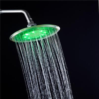 China B-52 Faucets Top Wall Mount Electric Spray Shower Head With LED Light Color Changing By Temp for sale