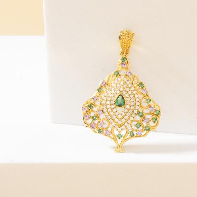 China Fashion RH600224 CLASSIC Design Ladies High End Exquisite Zircon 24K Birthday Gift Jewelry Pendant Set for sale