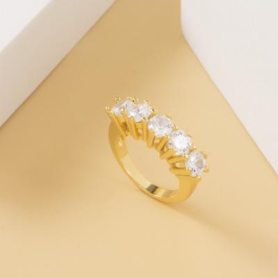 China 2022 Customized Factory Direct RH300100 CLASSIC Ring Women's Zircon Gold Plated Ring For Party Wedding Gift for sale