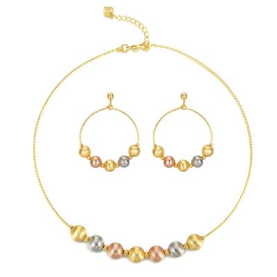 China RHNT362X Fashion TRENDY Design African Three-color Women Jewelry Gold Plated Necklace Earing Sets Fashion Jewelry for sale